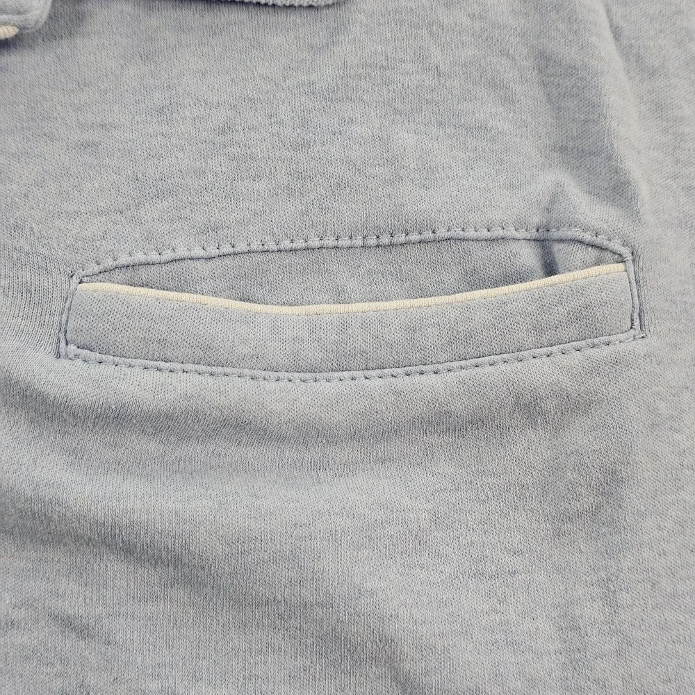 Banana Republic Luxe Touch Blue Short Sleeve Cotton Polo Shirt Men's XL